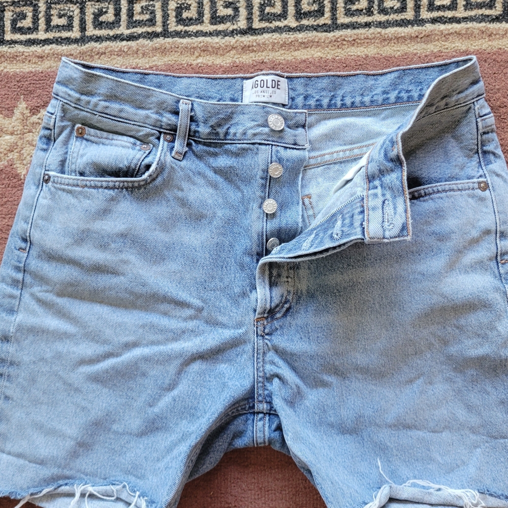 AGOLDE Light Blue Denim Shorts